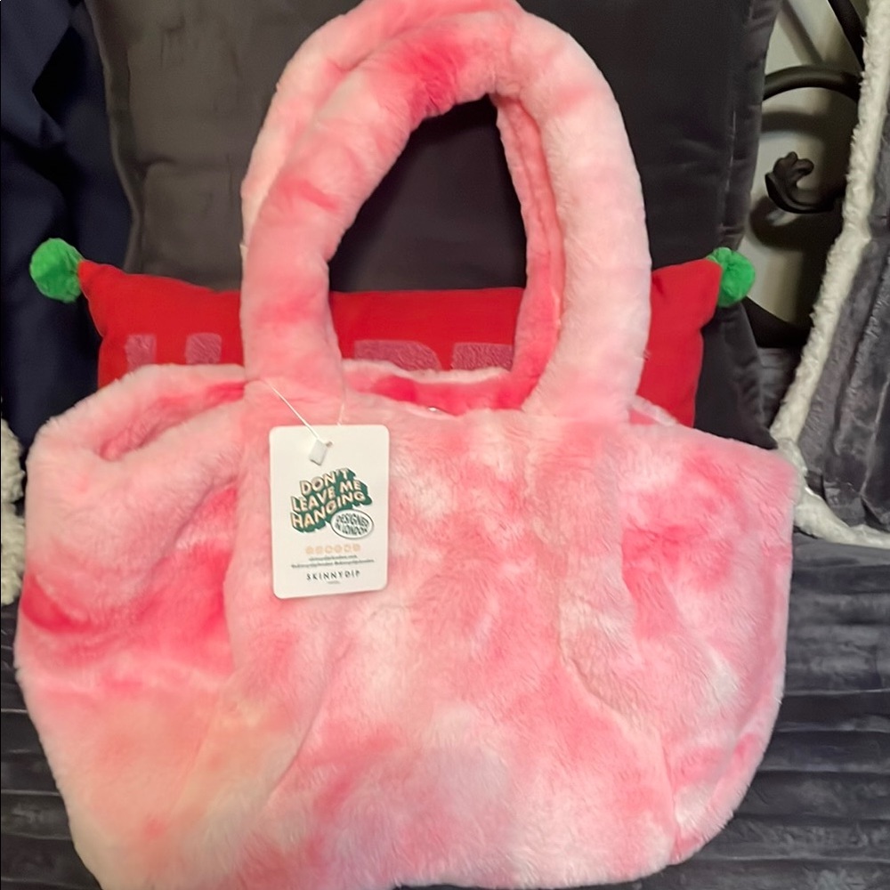 Pink Faux Fur Tote Bag